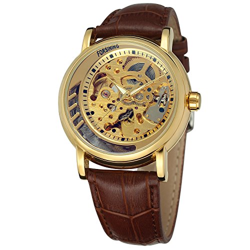 FORSINING Men's Automatic Self-Wind Skeleton Dial Analogue Watch with Leather Strap FSG8121M3G1 von FORSINING