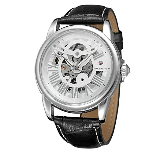 FORSINING Men's Automatic Self-Wind Skeleton Analogue Display Watch with Leather Strap FSG8148M3S2 von FORSINING