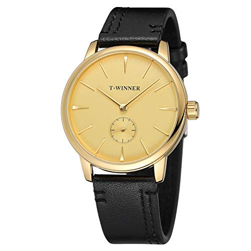 FORSINING Men's Mechanical Hand-Wind Simple Casual Analogue Watch with Leather Strap WRG8165M3G1 von FORSINING