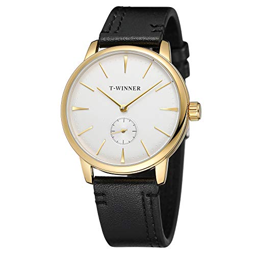 FORSINING Men's Mechanical Hand-Wind Simple Casual Analogue Watch with Leather Strap WRG8165M3G3 von FORSINING