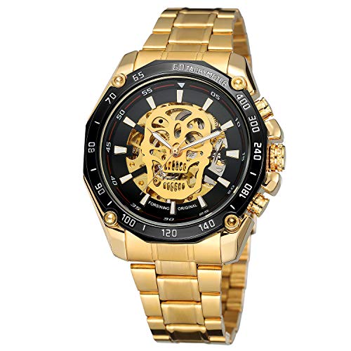 FORSINING Men's Skeletn Skull Automatic Self-Wind Stainless Steel Bracelet Analog Watch FSG8161M4T1 von FORSINING