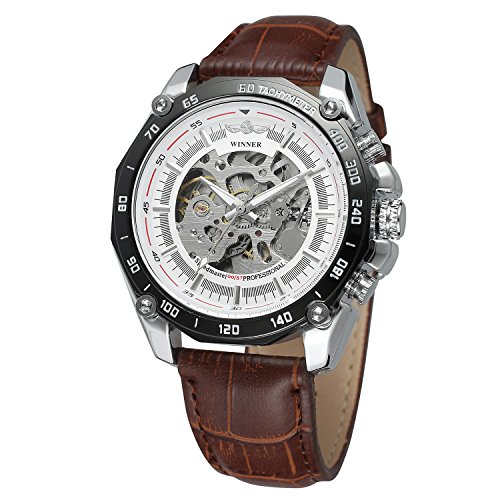 FORSINING Men's Skeleton Fashion Automatic Self-Wind Analogue Dial with Leather Strap WRG8137M3T4 von FORSINING