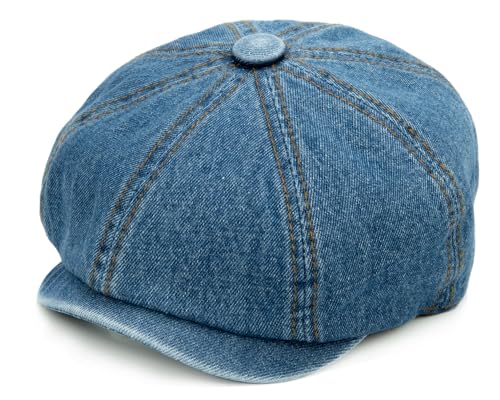 FORUHOO Kinder Schiebermütze für Jungen, Baby Baskenmütze Kapppe Hüte Cap (Jeans Blau, 54cm) von FORUHOO