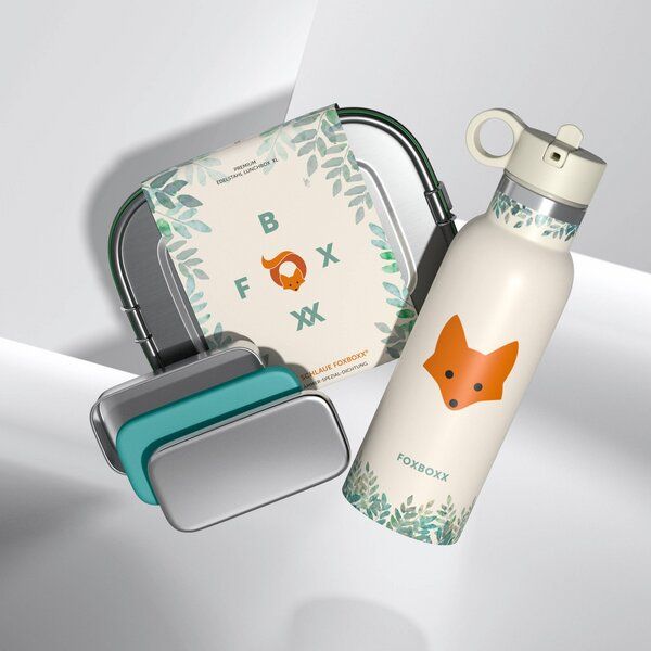 FOXBOXX Schulset,- FOX Special Lunchbox 800/1200ml Edelstahl, SnackBox, Flasche FOXBOXX Schulset,- FOX Special Lunchbox 800/1200ml Edelstahl, SnackBox, Flasche von FOXBOXX