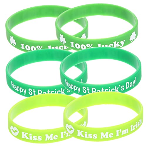 FOYTOKI 12 Stück Irisches Armband Kleeblatt Armbänder Armband Für Erwachsene Silikonarmbänder St Patrick'S Day Armband Kinder Armband Handgelenk Dekoration Kinder Partygeschenke von FOYTOKI