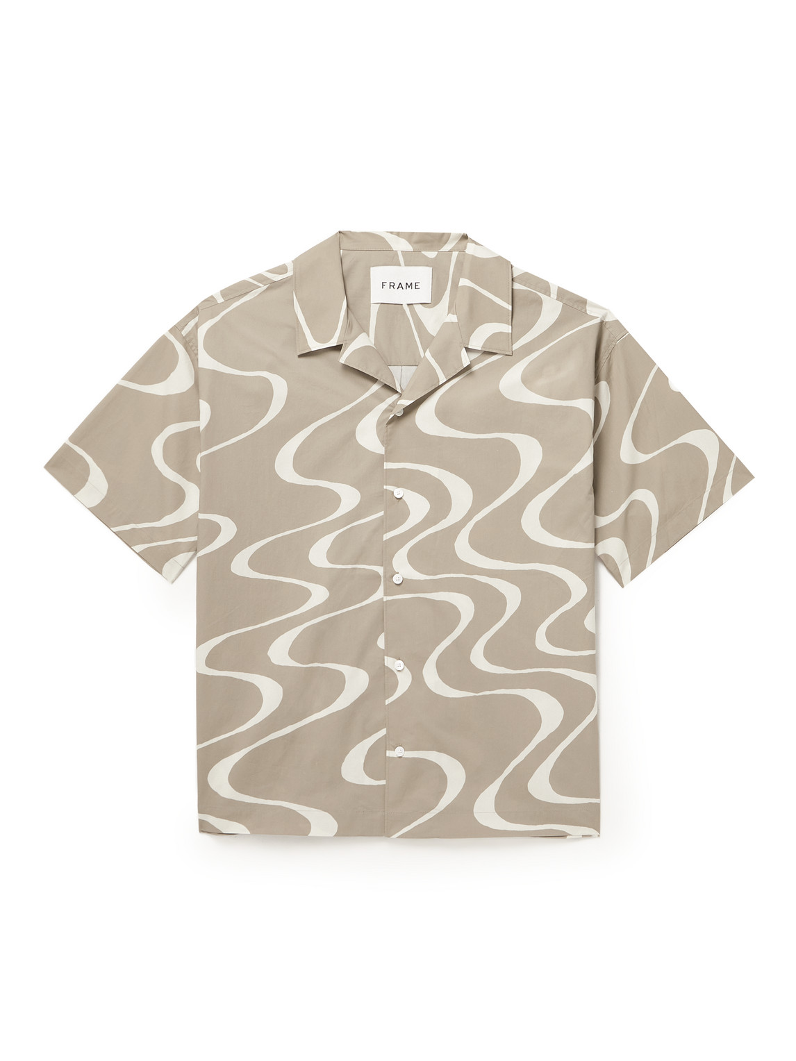 FRAME - Camp-Collar Printed Organic Cotton Shirt - Men - Neutrals - XS von FRAME