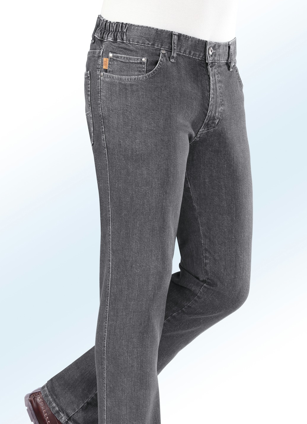 "Francesco Botti"-Jeans mit Dehnbundeinsätzen in 3 Farben, Mittelgrau, Größe 60 von FRANCESCO BOTTI