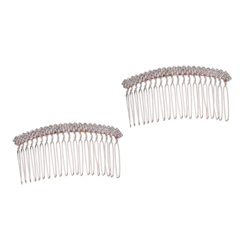 FRCOLOR 2 Stk Brautkamm Zähne Haarschmuck hellgrüne Lampenschirme Haarschmuck aus Strass hair comb haarkamm Haarnadel Haarspangen legierter Kamm fein Kopfbedeckung Hochzeitskleid a058 von FRCOLOR