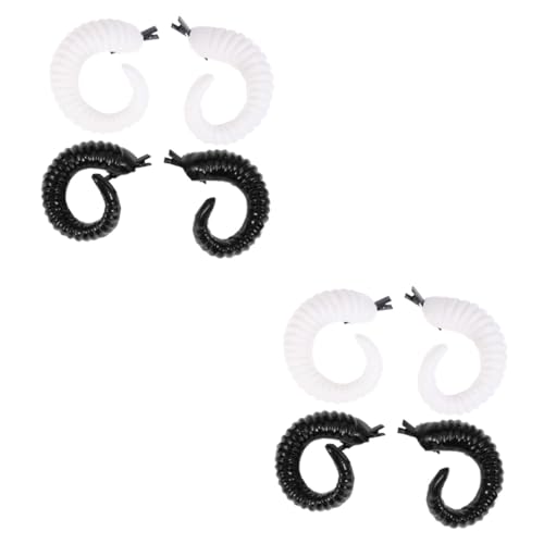 FRCOLOR 2 Stück Paare Haarnadel Schafshorn halloween haarschmuck haarklammer set schwarze Stirnbänder für Frauen gotische Haarnadeln Horn Haarspangen weißes Stirnband Lolita Hörner von FRCOLOR