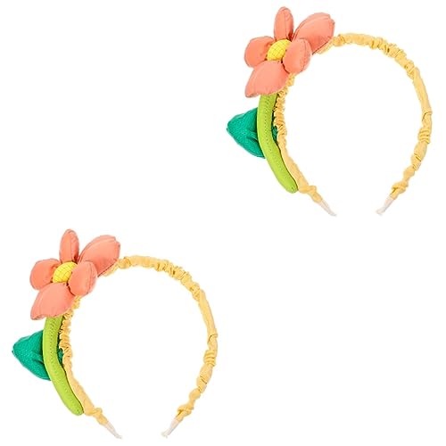 FRCOLOR Hochzeitsdeko 2 Stück Sonnenblumen-Haar-Accessoires Blumen-Stirnbänder Kopfschmuck Haargummis Hochzeit-Haar-Accessoires Tiara Sonnenblumen-Stirnband Blumen-Design Kopfdekoration von FRCOLOR