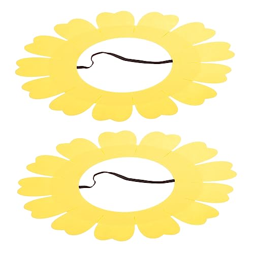 FRCOLOR 2st Sonnenblumenkopfbedeckung Kostüm Sonnenblume Kopfbedeckung Sonnenblumen Kostüm Für Damen Urlaub Plüschmütze Kopfschmuck Aus Sonnenblumen Gefühlt Baby Shampoo-kappe Halloween von FRCOLOR
