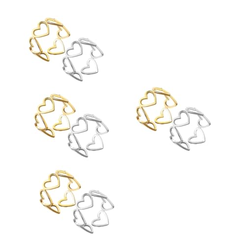 FRCOLOR 4 Sätze Liebe Offener Ring Liebesherzringe Paarringe Ringe Für Jugendliche Mädchen Herz Klingelt Minimalistische Ringe Für Frauen Herzringe Für Frauen Damenring Kupfer 2 Stück * 4 FRCOLOR 4 Sätze Liebe Offener Ring Liebesherzringe Paarringe Ringe Für Jugendliche Mädchen Herz Klingelt Minimalistische Ringe Für Frauen Herzringe Für Frauen Damenring Kupfer 2 Stück * 4 von FRCOLOR