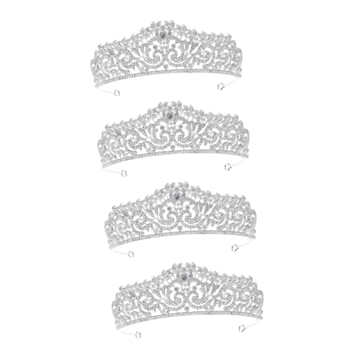 FRCOLOR 4 Stück Bar-Mizwa-Krone Haarschmuck Hochzeitsdekoration Zubehör Abs Frauen-Tiara Stirnband die Krone Tiara für Mädchen Hochzeitskopfschmuck für die Braut Hochzeitskleid schmücken von FRCOLOR