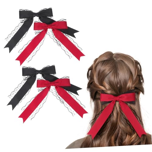 FRCOLOR 4stücke Teiliges Lace Haarspangen Für Frauen Süße Große Schleifen Mit Langen Bändern Für Hochzeitskleider Und Elegante Haaraccessoires FRCOLOR 4stücke Teiliges Lace Haarspangen Für Frauen Süße Große Schleifen Mit Langen Bändern Für Hochzeitskleider Und Elegante Haaraccessoires von FRCOLOR