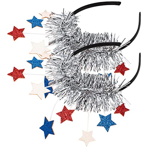 FRCOLOR 4 Stück Sterne Stirnband Star-kopf-bopper Halo-krone-kopfbedeckung Partyzubehör Für Das Neue Jahr Partybevorzugung Für Silvester Kinder Haargummis Schal Plastik Braut Kleidung von FRCOLOR