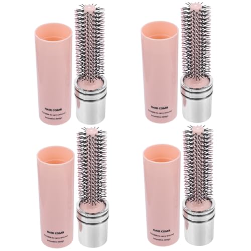 FRCOLOR 4 Stück Tragbarer Lockenkamm Haarbürste für Damen Herren Kamm für Männer hairbrush haarbürsten Rolle tragbare Haarbürste Haarstylingbürste Rundbürste zum Föhnen von kurzen Haaren von FRCOLOR