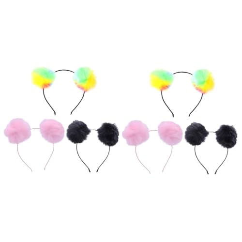 FRCOLOR 6 Stk Stirnband für Kinder rosa Stirnbänder Haarbänder für Damenhaar kinder stirnband stirnbänder kinder Haarband Hijab Kopfbedeckung Kinder Reifen Pop Schal Kinderkreis Bommel von FRCOLOR