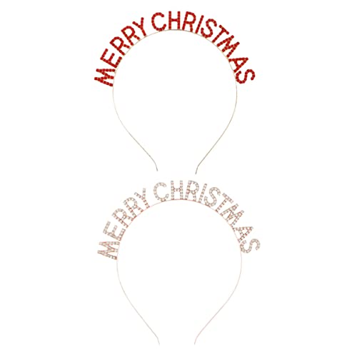 FRCOLOR 6 Weihnachtsstirnband christmas haarreif christmas headband Crystal Merry Xmas Stirnband Stirnbänder haarschmuck bandana stirnband jahr haarband Buchstabe Kind von FRCOLOR