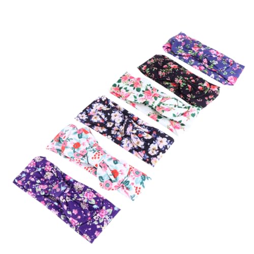 FRCOLOR 6St Kinder-Bogen-Stirnband bedrucktes Blumen-Bandana-Baby-Haar-Accessoires haarschmuck elastisch Schal Haarnadel Kleinkind von FRCOLOR