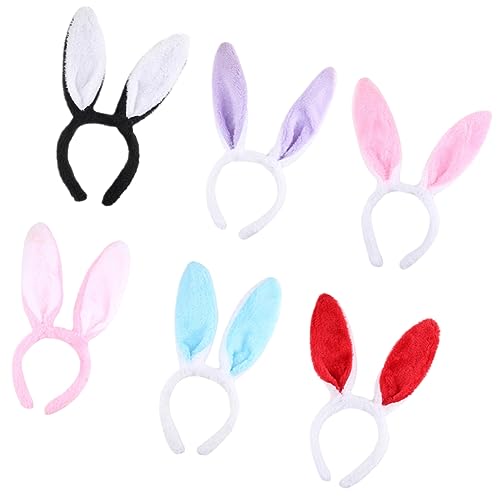 FRCOLOR 6St Bunny ohren fuchs haar band Baby-Haargummi künstliche Brötchen Stoffhase harte Stirnbänder kuscheltier Tiara Kopfbedeckung für Kinder Hasenohren-Stirnband Halloween Schal von FRCOLOR