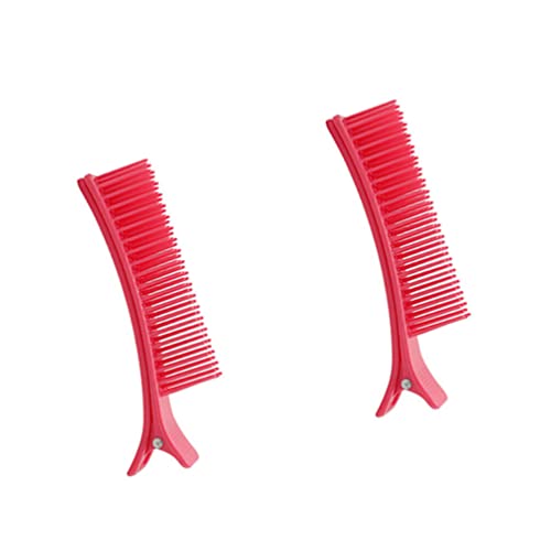 FRCOLOR Haarspangen Für Damen 2 Stück Haarglätterkamm Haarschneide-Griffclip Haarstyling-Haarclip Haarfärbeclip (Kleine Größe Rot) Haarspangen Für Frauen von FRCOLOR