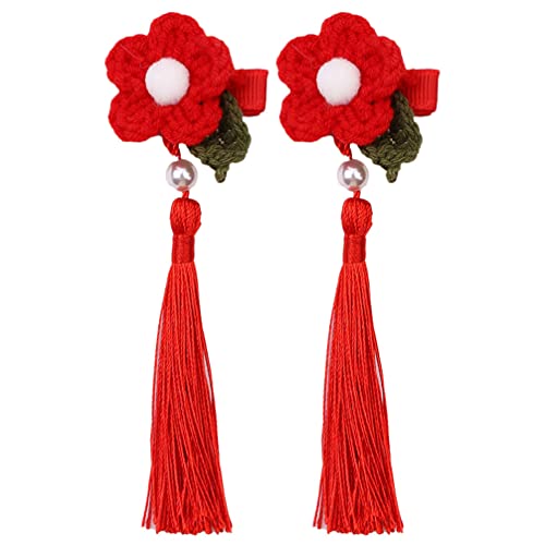 FRCOLOR 1 Paar Kopfbedeckung Für Kinder Hanfu Haarschmuck Quasten Qipao Haar Haarschmuck Für Chinesische Neujahr Dekorative Haarnadel Haar Klammern Garn Kleine Cheongsam Die Blumen von FRCOLOR