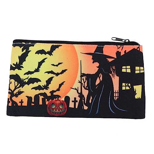 FRCOLOR Halloween-Kosmetiktasche Damen Schminktasche Taschen Für Reiseorganisatoren Reise-Make-up-Aufbewahrungstasche Alptraumgeschenke Segeltuch Fräulein Mit Reißverschluss Container von FRCOLOR