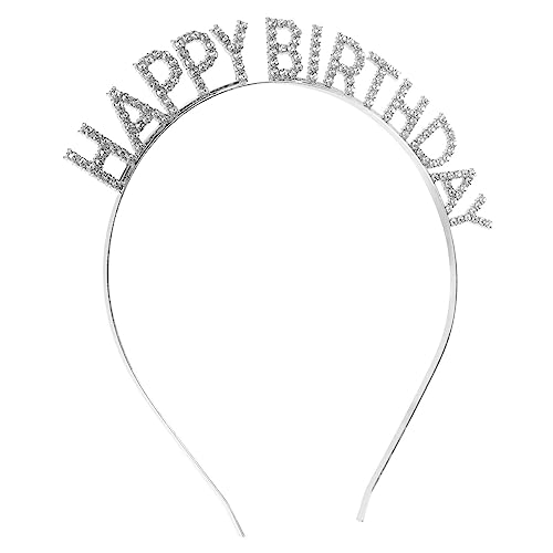 FRCOLOR Stirnband Zum Geburtstag Haarkamm Dusche Geburtstagskopfbedeckung Geburtstagsstirnband Für Mädchen Nagelschmuck Schleife Geburtstags-tiara-stirnband Haarkrone Kleid Braut Legierung von FRCOLOR
