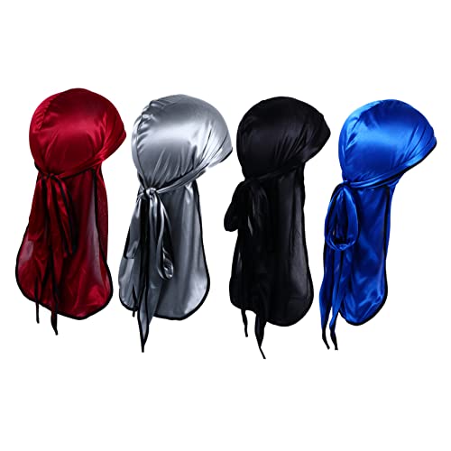 FRCOLOR Satinkappen Wellen Krawatten Mädchen Welle Schlafender Mann Turban Seidenriemen Piratenkostüm Hut Motorhaube Männer Laufmütze Mütze Wen Headwrap Fitness Für Headwraps von FRCOLOR