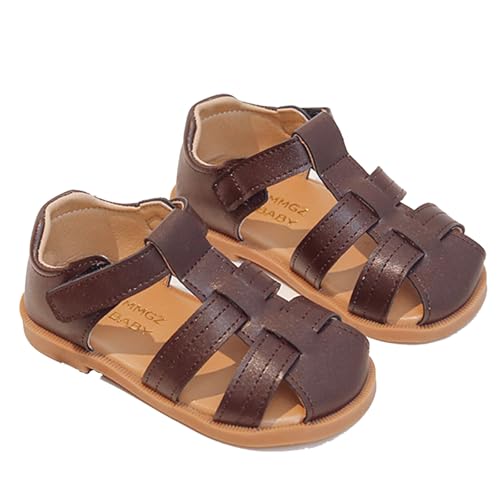 FREECOZYER Baby-Sandalen für Jungen, offene Zehen, Kleinkinder, Sommer, Strand, flach, rutschfest, gute Flexibilität, Stoßdämpfung, braun, 23 EU FREECOZYER Baby-Sandalen für Jungen, offene Zehen, Kleinkinder, Sommer, Strand, flach, rutschfest, gute Flexibilität, Stoßdämpfung, braun, 23 EU von FREECOZYER