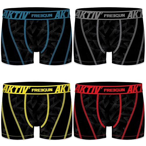 FREEGUN Boxershorts für Herren, Bio-Baumwolle, langlebig, perfekte Passform (4 Stück), Mikrofaser Sport Lf4ass1, XL von FREEGUN