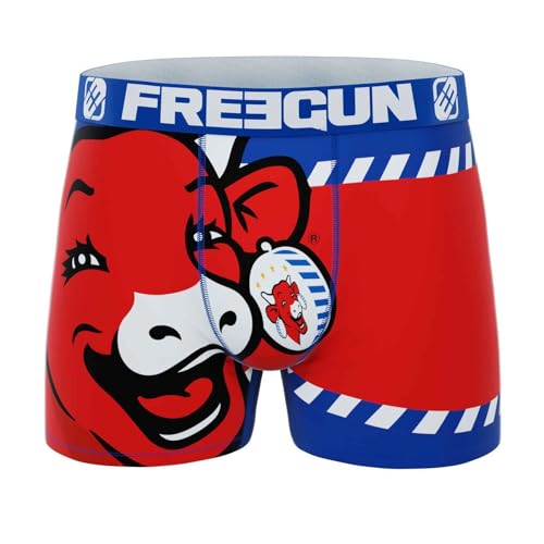 FREEGUN Herren-Boxershorts, Mikrofaser, Motiv: La Vache Qui Rit, Cow, M von FREEGUN