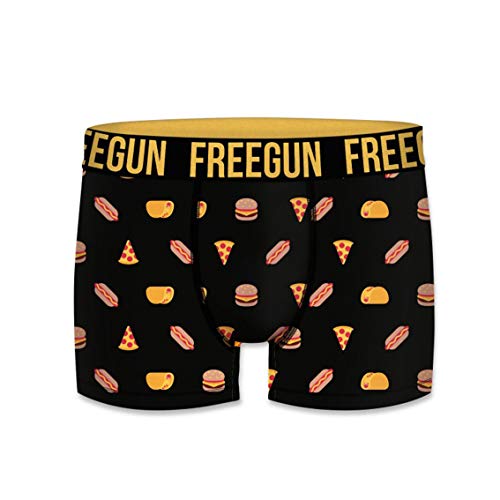 FREEGUN Herren Boxershorts Fast-Food-Edition, Hamburger, Donuts, Pizza, Hotdog als Motive (XL, Fastfood) von FREEGUN