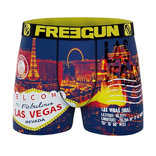 FREEGUN Herren Boxershorts Flag & Cities Las Vegas, blau, L von FREEGUN