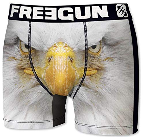 FREEGUN Herren Boxershorts Wild-Faces-Edition, 7 MEGA Designs in 5 Größen (L/50/6, Adler) von FREEGUN