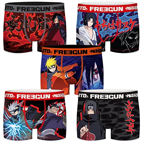 FREEGUN Naruto Herren Boxershorts, Naruto Pack 5 Stück, M von FREEGUN