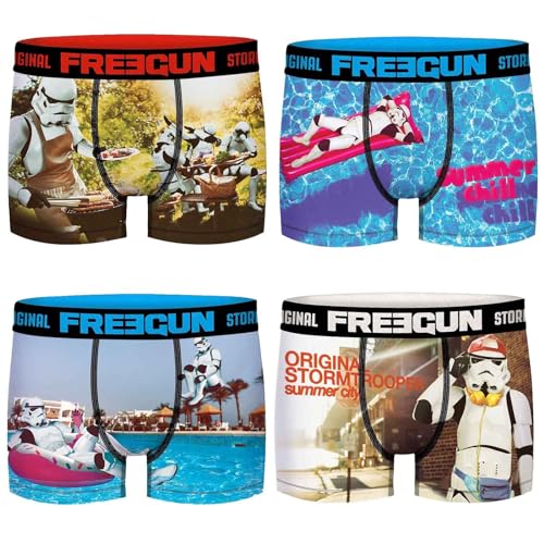 FREEGUN Stormtrooper Shepperton Design Studios Boxershorts für Herren, 4 Stück, Happy Summer Pack, M von FREEGUN