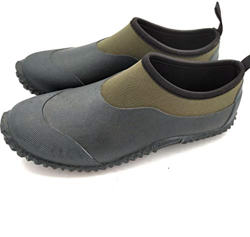 FREEUP Herren Slip-on wasserdichte Outdoor Garten Regen Stiefel Unisex Eine breite Zehenkappe und eine gerade Sohle,Green,46EU von FREEUP