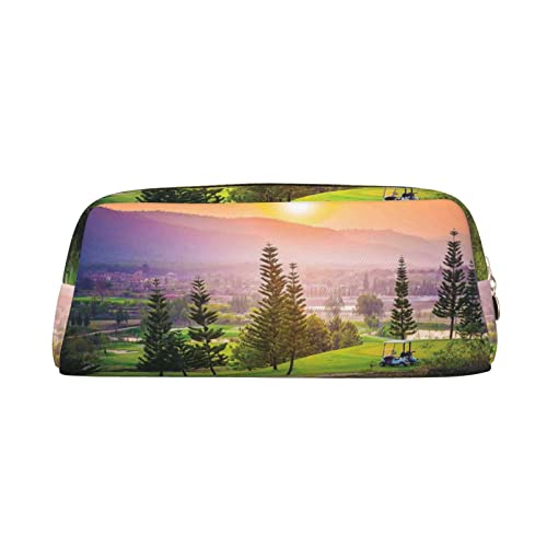 FRGMNT Golf Resort Park Print Federmäppchen, stilvolles Leder für Federmäppchen, gold, Einheitsgröße, Kinderrucksack von FRGMNT