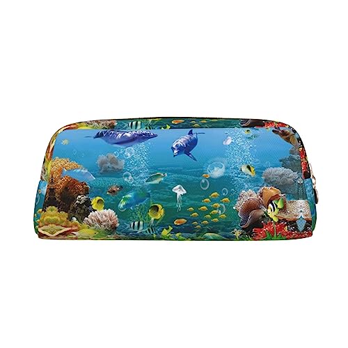 FRGMNT Sea World Print Pencil Bag,Stylish Leather for Pencil Bag, gold, Einheitsgröße, Kinderrucksack von FRGMNT