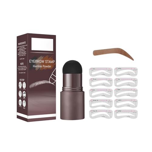 Augenbrauen-Stempel, Augenbrauen-Zeichenwerkzeug, Lazy Eyebrow Filler, Make-up schweißfestes Augenbrauen-Kuchen-Haaransatz-Puder (C, One Size) von FRMUIC