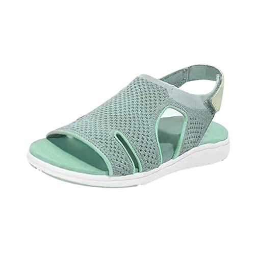 Damen Sandalen Sommer Wandersandalen Freizeit Plateau rutschfeste Sandaletten Sportsandalen Wanderschuhe für Sport Strand Freizeit atmungsaktive Hausschuhe Frauen Sandalen (Green, 43) von FRMUIC