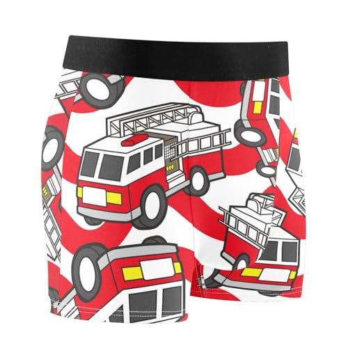 FRODOTGV Feuerwehrauto-Unterwäsche, Herren-Boxershorts, atmungsaktiv, Herren-Unterwäsche, Boxer, Laufunterwäsche, Feuerwehr, X-Large von FRODOTGV