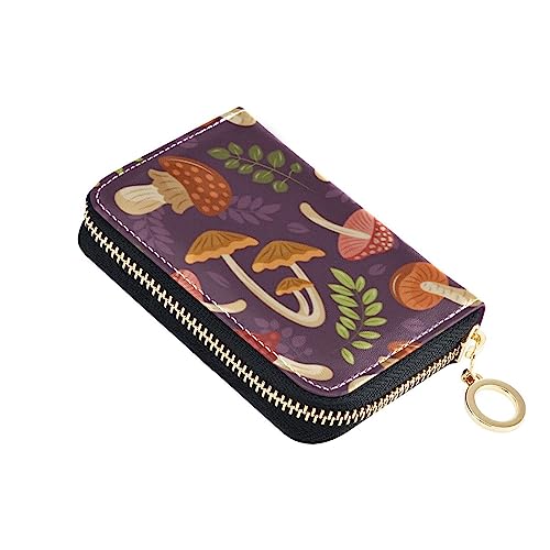 FRODOTGV Safari-Pilz-Mini-Kartenetui für Damen, risikofrei, RFID-blockierende Brieftaschen, Leder, Reißverschluss, Kreditkartenfächer, Safari-Pilz, Einheitsgröße, Classic von FRODOTGV