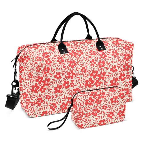 Reisetasche, Sporttasche, Turnbeutel, faltbar, Tragetasche mit verstellbarem Riemen für Wanderausflüge, hübsche Blumen auf weißem Hintergrund, schöne Blumen auf weißem Hintergrund, Einheitsgröße, von FRODOTGV