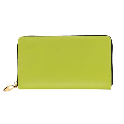 FROON Oliveganlan Gelb Grün Lange Clutch Geldbörse Leder Geldbörsen Clutch Leder Geldbörsen Mode Leder Geldtasche Lange Bifold Leder Billfold, Schwarz , Einheitsgröße von FROON