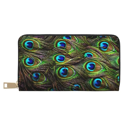 FROON Pfauenfeder-lange Clutch aus Kunstleder, schick, stilvolle Damen-Geldbörse für moderne Frauen, großes Fassungsvermögen, Kartenhalter und Organizer-Taschen, strapazierfähige Geldbörse, Handtasche FROON Pfauenfeder-lange Clutch aus Kunstleder, schick, stilvolle Damen-Geldbörse für moderne Frauen, großes Fassungsvermögen, Kartenhalter und Organizer-Taschen, strapazierfähige Geldbörse, Handtasche von FROON