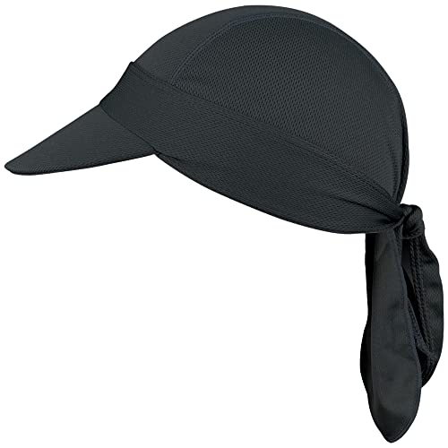 FRSOHEWIN Bandana Cycling Cap Unterziehmütze Kopfbedeckung Mit Schirm Leichte Sommer Mütze Atmungsaktiv Pirat Kappe für Bikertuch Segeln Wandern Gartenarbeiten Herren Damen Schwarz von FRSOHEWIN