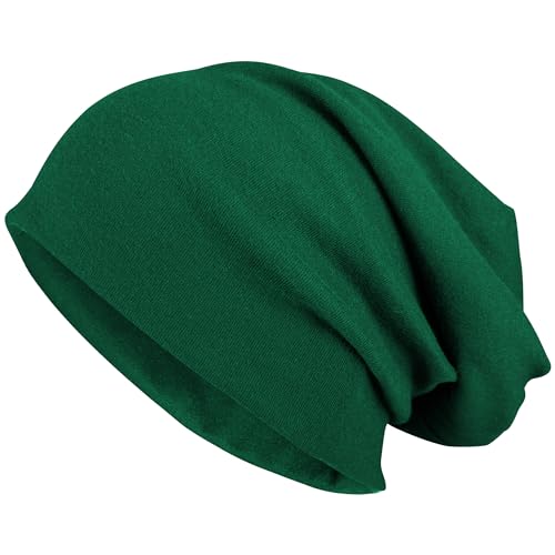 FRSOHEWIN Slouch Beanie Mütze Herren Damen Elastisch Weich Warm Baumwolle Unisex Gr. 52-65cm Frühling Herbst Winter Olivgrün von FRSOHEWIN