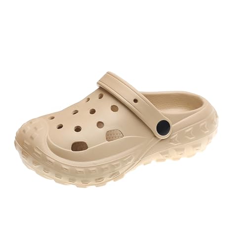 Pantoletten Kinder Eva Clogs Jungen Mädchen rutschfeste Gartenschuhe Strand Sandalen Hausschuh Indoor Outdoor Pantoffel Khaki 26/27 von FRTUBOP